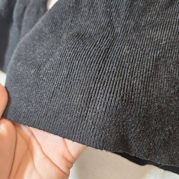 Sugarlips Luna Ruffle Cuff Long Bell Sleeve Shirt Black Top Sz M / L Boatneck - Picture 7 of 9